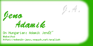 jeno adamik business card